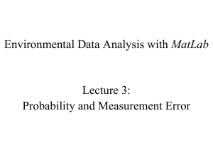 MatLab Lecture 3: Probability and Measurement Error