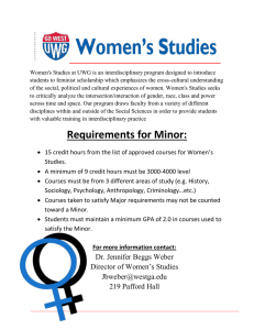 Minor Requirements for Women's Studies