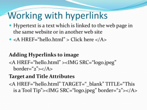 Working with hyperlinks