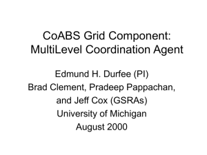 CoABS Grid Component: MultiLevel Coordination Agent