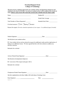 Overload Request Form College of Technology