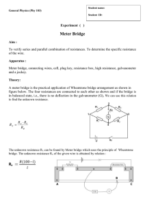 Experiment meter bridge