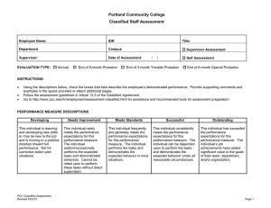 Four-page standard assessment form