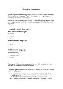 Germanic Languages-3ed lecture