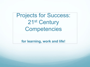 Projects for Success, 21st Century Competencies