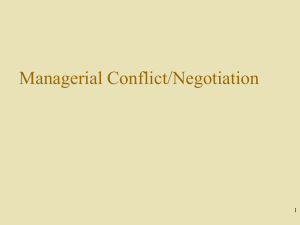Managerial Conflict/Negotiation 1