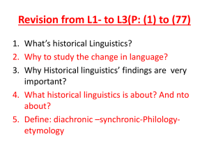 Revision- historical Linguistics