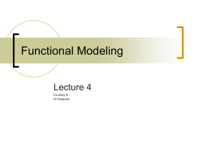 Functional Modeling Lecture 4 Courtesy to Dr.Dasgupta