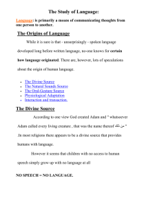 the origions of language