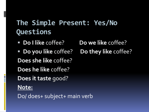 The Simple Present: Yes/No Questions Do I like Do you like