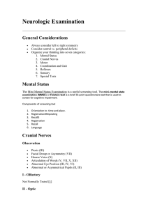 Neurologic Examination General Considerations