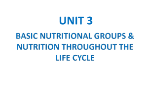 Nutrition throughout the life cycle