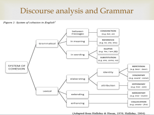  Discourse analysis and Grammar