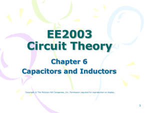 EE2003 Circuit Theory Chapter 6 Capacitors and Inductors