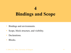 4 Bindings and Scope  Bindings and environments.