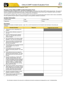 CSULA-CSIRT Incident Evaluation Form