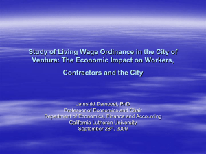 Study of Living Wage Ordinance in the City of