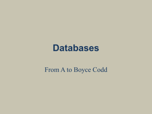 Databases From A to Boyce Codd