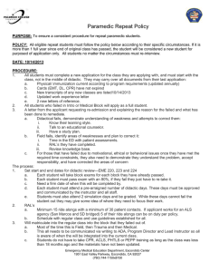 Paramedic Repeat Student Policy