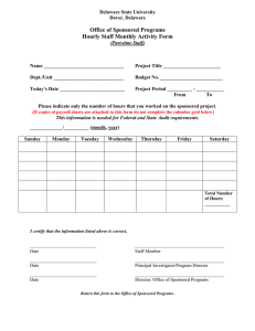 Office of Sponsored Programs Hourly Staff Monthly Activity Form