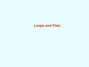 Loops and Files