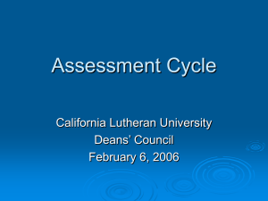 Assessment Cycle Deans’ Council February 2006