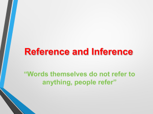 Chapter 3: Reference and Inference