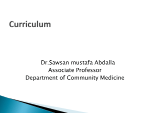Dr.Sawsan mustafa Abdalla Associate Professor Department of Community Medicine