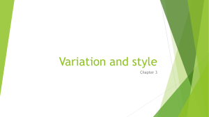 Variation and style Chapter 3