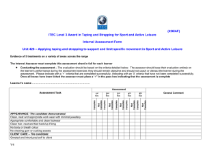(426IAF) ITEC Level 3 Award in Taping and Strapping for Sport...  Internal Assessment Form