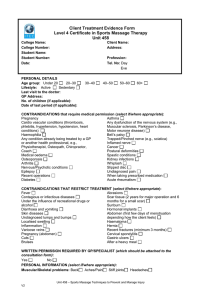 Client Treatment Evidence Form Unit 458