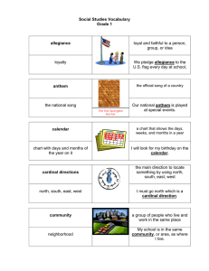 1st Grade Vocabulary chart with picture support
