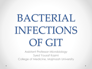 Bacterial infections of GIT