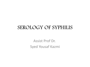 Practical- Serology of syphilis