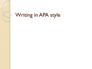 Writing in APA style