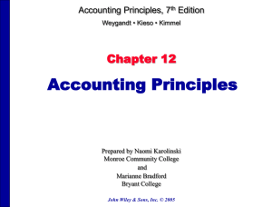 Accounting Principles Chapter 12 Accounting Principles, 7 Edition