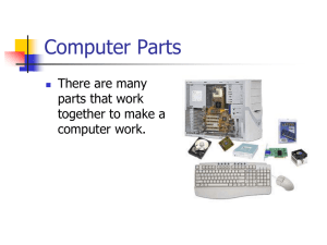 Computer Parts There are many parts that work together to make a