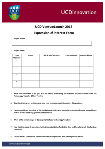 UCD VentureLaunch 2013 Expression of Interest Form