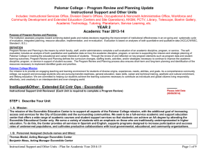– Program Review and Planning Update Palomar College