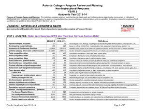 – Program Review and Planning Palomar College Non-Instructional Programs YEAR 2