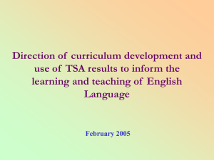 Direction of  curriculum development and