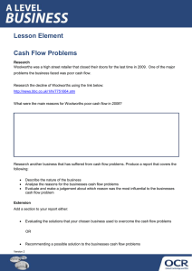 Lesson Element Cash Flow Problems