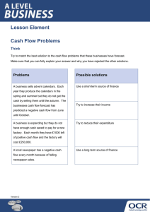 Lesson Element Cash Flow Problems Think