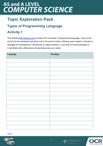 Types of programming language - Topic exploration pack - Learner activity (DOCX, 393KB)