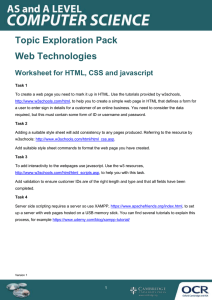 Web technologies - Topic exploration pack - Learner activity (DOCX, 208KB)