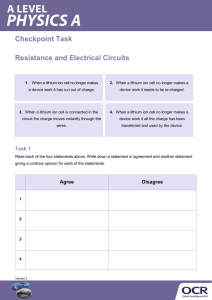 Resistance electrical circuits - Checkpoint task - Activity (DOCX, 140KB)