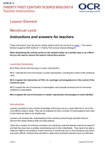 Menstrual cycle - Lesson element (DOC, 2MB) New 03/05/2016