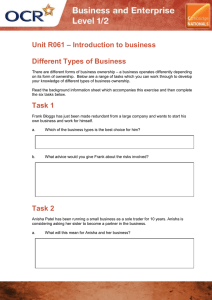 Unit R061 - Different types of business - Activity (DOC, 2MB)
