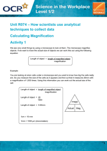Unit R074 - Calculating magnification - Lesson element - Learner task (DOC, 361KB) New
