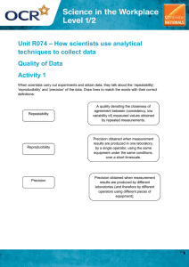 Unit R074 - Quality of data - Lesson element - Learner task (DOC, 384KB) New